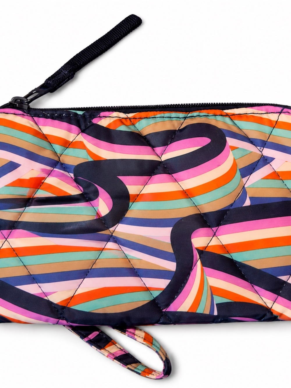 Vera Bradley Quilted Wristlet Wallet NWT Stripe Zip Pouch Travel Organizer